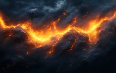 Fototapeta premium Fiery, swirling cloudscape.