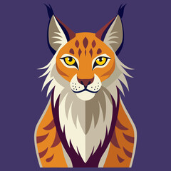 lynx cartoon isolated on white