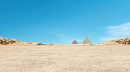Desert Pyramids under a Blue Sky