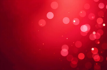 Abstract red backgrounds with heart-shaped bokeh, Valentine's Day, space for text.