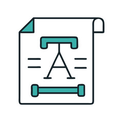 Obraz premium Typography editing icon with text and sliders in teal