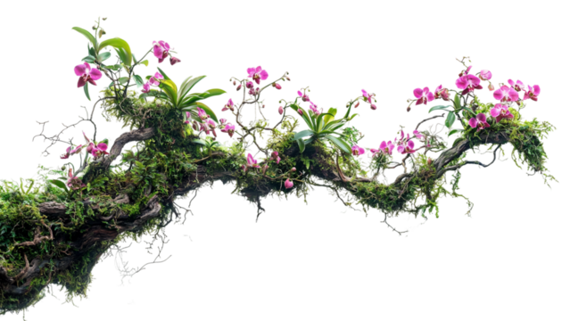Twisted wild liana messy jungle vines plant png