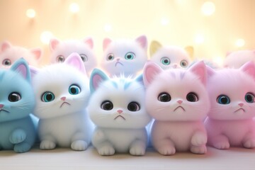 Obraz premium Pastel 3d cat mammal animal kitten.