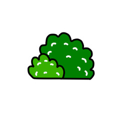 a bush with a green colour, ornament and decoration flat vector, plant illustration, frame for design template, cartoon