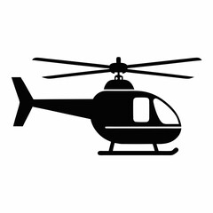 Black Helicopter Vector Graphic