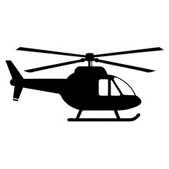 Black Helicopter Vector Graphic