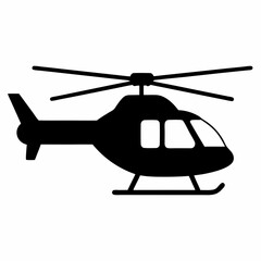 Black Helicopter Vector Graphic