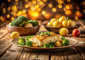 Easy dinner recipe:  perfectly baked cod paired with roasted potatoes and vibrant broccoli.