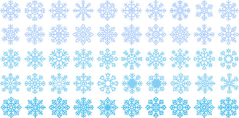 Snowflake Icon Set with Unique Geometric Designs