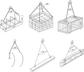 vector illustration design image of heavy lifting equipment weighing scale with pulley