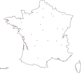 vector illustration design image map of france country