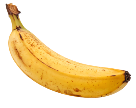 A ripe banana isolated on transparent background