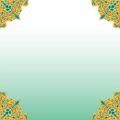 Elegant Ramadan IG post with beautiful border ornaments in each corner, perfect for festive designs.