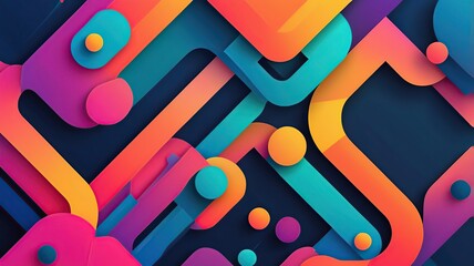 A modern abstract vector background with interlocking geometric shapes, vibrant gradient colors, and a minimalistic design.