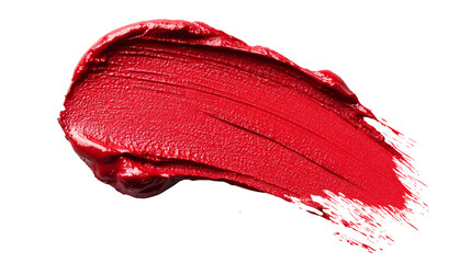 Artistic red paint stroke studio visual art clean environment macro view expression of creativity