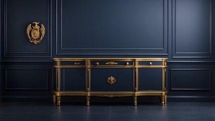 Cabinet banner with empty space Without Text, navy luxury background