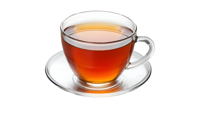 PNG,tea bag in a transparent cup, isolated on white background vector