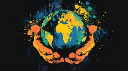 Fototapeta premium World Kindness Day 2024, T-shirt design. Stylish typography and vector illustration earth art for tee shirt background.