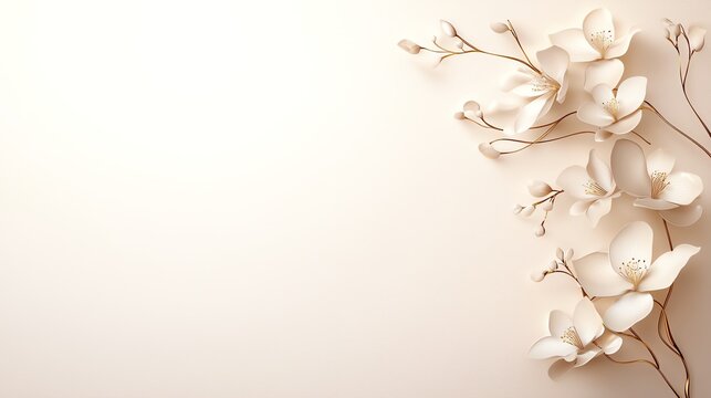 Elegant white flowers arranged beautifully on a soft background, perfect for conveying tranquility and natural beauty in designs.