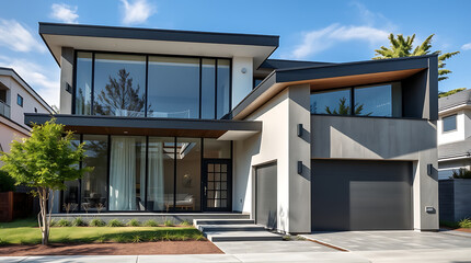 Modern Architectural House Exterior: Luxury Home Design and Real Estate Photography