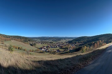 Naklejka premium Majestic Black Forest Panorama: Breathtaking Views of Germany's Enchanting Nature Reserve, Rolling 