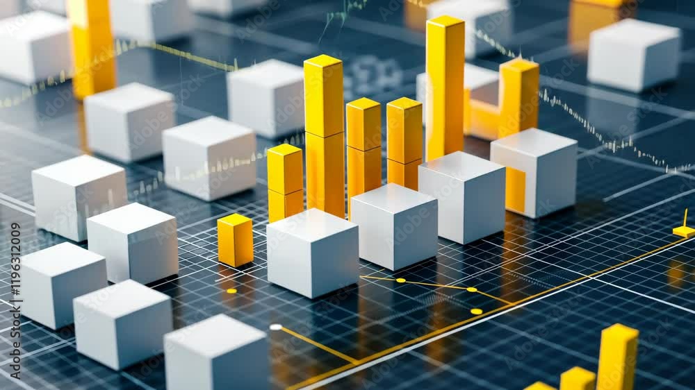 Aufkleber colorful bar graphs on digital background representing data analysis and growth