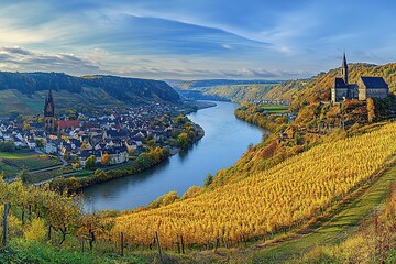 Majestic Panoramic View: Saale & Elbe Rivers Merge in Breathtaking Landscape Photography sky sun blue