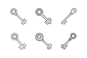 key icon line art vector illustration