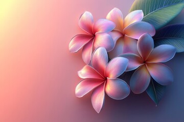 Obraz premium Frangipani Flower Digital Concept Design, Generative AI