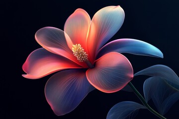 Frangipani Flower Digital Concept Design, Generative AI
