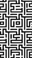 Chinese alphabet pattern labyrinth black.