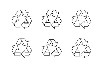 recycle line art vector illustration