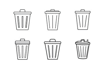 trash line art vector illustration