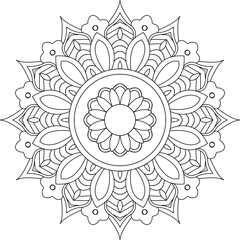 Fototapeta premium Beautiful Mandala Line Art.