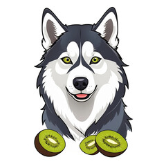 Cartoon style green wolf PNG