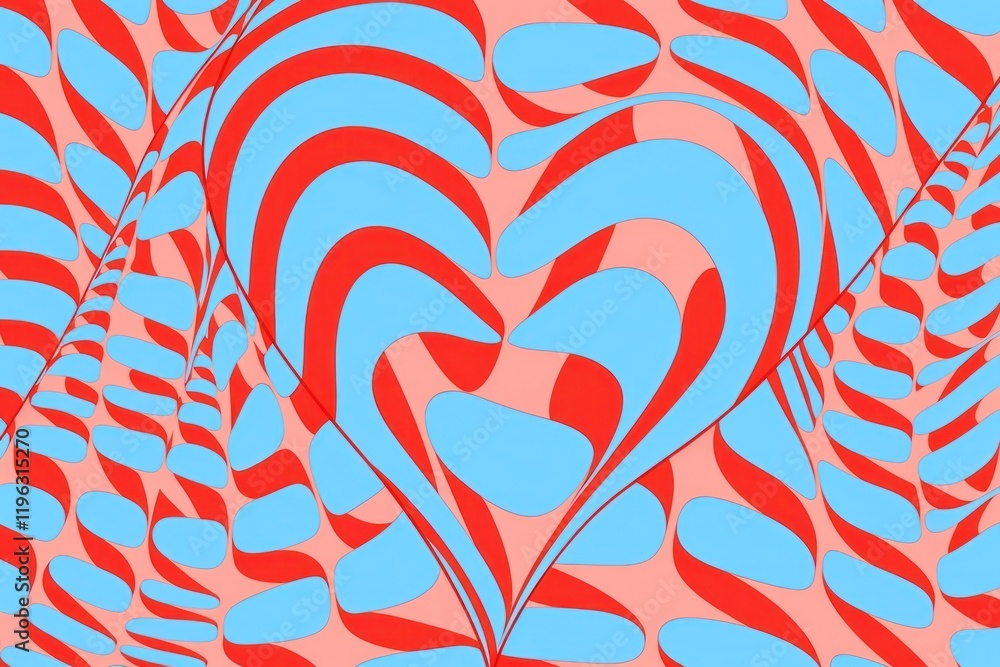 Poster heart pattern abstract line.
