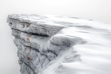 Snow Covered Rocky Mountain Cliff Edge