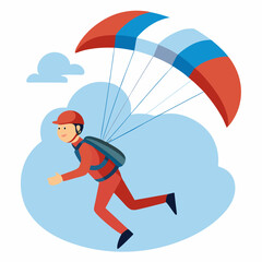 vector illustration of a paraglider