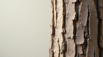 Detailed Close-up of a Tree Trunk's Textured Bark, Showing the Complex Pattern of Its Natural Flaking and Fissures