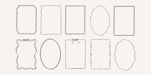 Hand drawn whimsical retro frames
