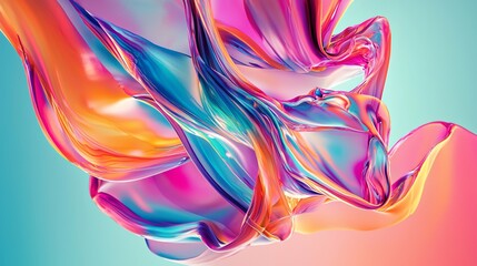 Obraz premium A dynamic gradient frame features a creative composition of colorful shapes and lines, ideal for graphic design and digital art projects.
