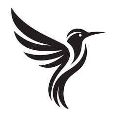 Fototapeta premium Silhouette of a bird in flight, perfect for logo design or branding.