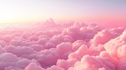 Fototapeta premium Delicate pink clouds at sunset bathe the sky in warm hues, offering a serene backdrop perfect for artistic projects.