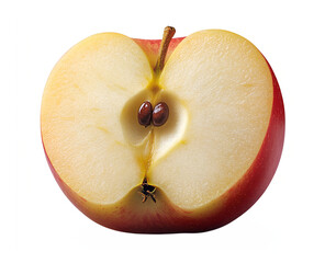 Apple half png isolated on transparent background