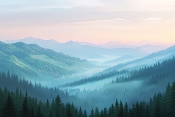 Fototapeta premium Majestic Carpathian Mountains Panorama: Breathtaking Sunrise Views, Epic Scenery, Tranquil Nature 