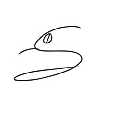 Minimalist Line Art of a Snake Silhouette