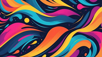Dynamic brush-stroke inspired vector patterns in vibrant colors.