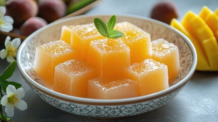almond jelly with fresh fruit chinese recipe