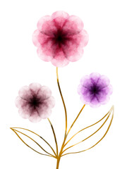 watercolor hand drawing of flowers