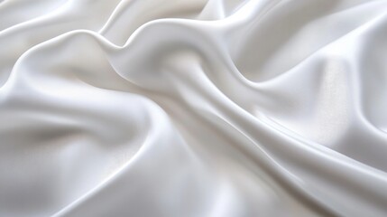 Obraz premium 48.A crisp, close-up image of a white menâ€™s shirt, focusing on the collar and upper button area. The fabric is well-pressed, with a subtle sheen reflecting light across the smooth texture. The